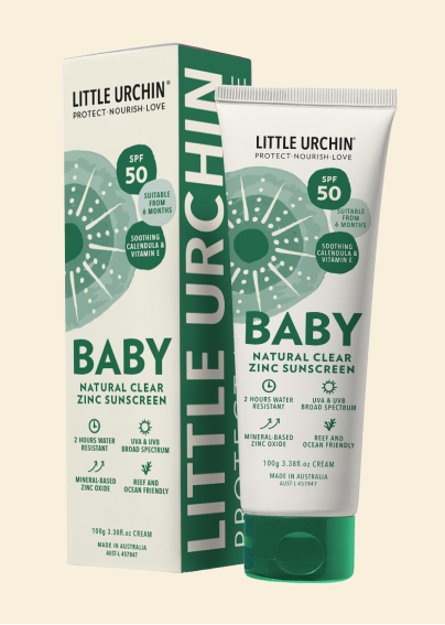 BABY Natural Clear Zinc Sunscreen SPF 50 LITTLE URCHIN