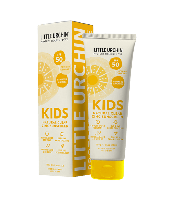 KIDS Natural Clear Zinc Sunscreen SPF 50 LITTLE URCHIN