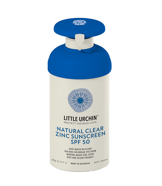 NATURAL CLEAR ZINC SUNSCREEN SPF 50+, 300G - LITTLE URCHIN